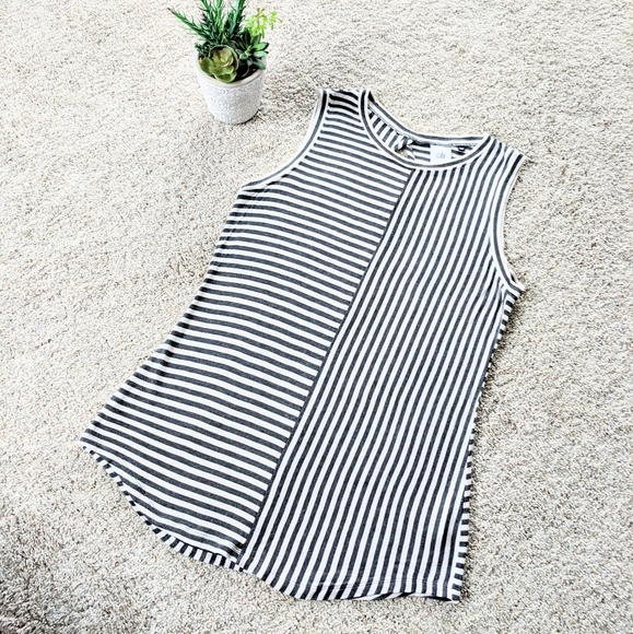 ⭐Black white Multi Stripe Cabi Tank Top Small⭐ - Picture 1 of 9